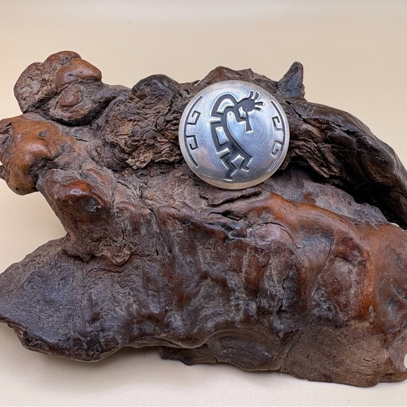 Vintage Native American Oxidized Sterling Hopi Kokopelli Pin. - Picture 5 of 5
